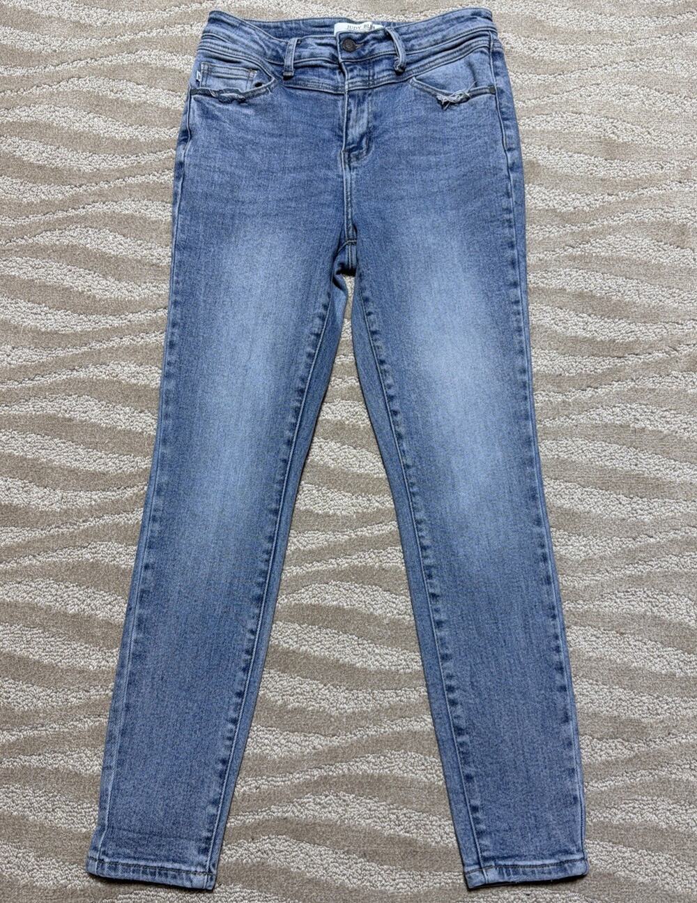 Judy Blue Jeans 9/29 High Waist Skinny Fit Stretch Blue Denim Stone Wash